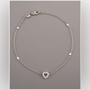Roberto Coin Exclusive Tiny Treasure Diamond Heart Bracelet - 18K white gold
